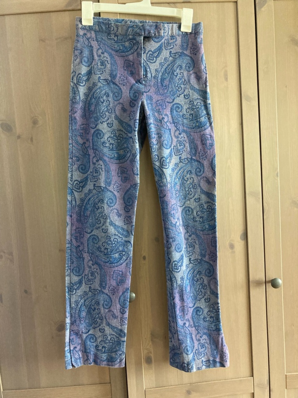 Vintage Paisley Straight-Leg Pants